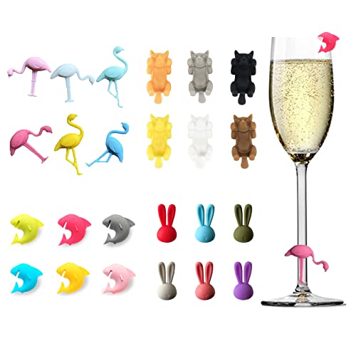 Luvadeyo 24Pcs Wine Glass Charms Tags Lovely Animals, Silicone Wine Glass Drink Markers Cup Labels Rings Bottle Strip Tag Marker for Glass Cup Bar Party Supplies Luvadeyo 24Pcs Wine Glass Charms Tags Lovely Animals, Silicone Wine Glass Drink Markers Cup Labels Rings Bottle Strip Tag Marker for Glass Cup Bar Party Supplies von Luvadeyo