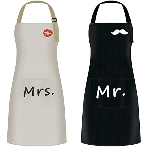 Mr. & Mrs KüChen SchüRze, 2 Stücke KochschüRze Mit Verstellbarem NackenbüGel Und 2 Taschen, KöNnen FüR Grillabende Von MäNnern Und Frauen, Im Garten, Verwendet, Restaurant, Café (Khaki & Schwarz) Mr. & Mrs KüChen SchüRze, 2 Stücke KochschüRze Mit Verstellbarem NackenbüGel Und 2 Taschen, KöNnen FüR Grillabende Von MäNnern Und Frauen, Im Garten, Verwendet, Restaurant, Café (Khaki & Schwarz) von Luvadeyo