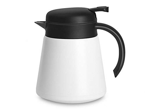 Luvan 0.8L Thermoskanne 304 Edelstahl Doppelwand Vakuum Isolierte Kaffee Topf Kaffee Thermos, Kaffee Plunger, Saft/Milch/Tee Isolierung Topf (Weiß) von Luvan