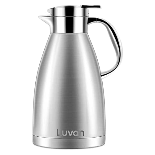 Luvan 1,8L Thermoskanne 304 Edelstahl Kaffee Isolierkanne 12h heiß und 24h kalt Doppelwandige Vakuumisolierte Thermoskanne Isolierung Teekanne für Saft Tee Kaffee von Luvan