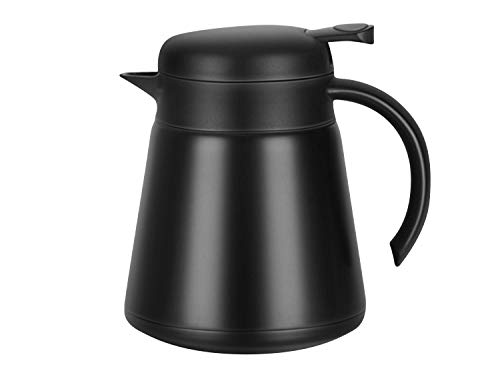 Luvan 0.8L Thermoskanne 304 Edelstahl Doppelwand Vakuum Isolierte Kaffee Topf Kaffee Thermos, Kaffee Plunger, Saft/Milch/Tee Isolierung Topf (Schwarz) von Luvan