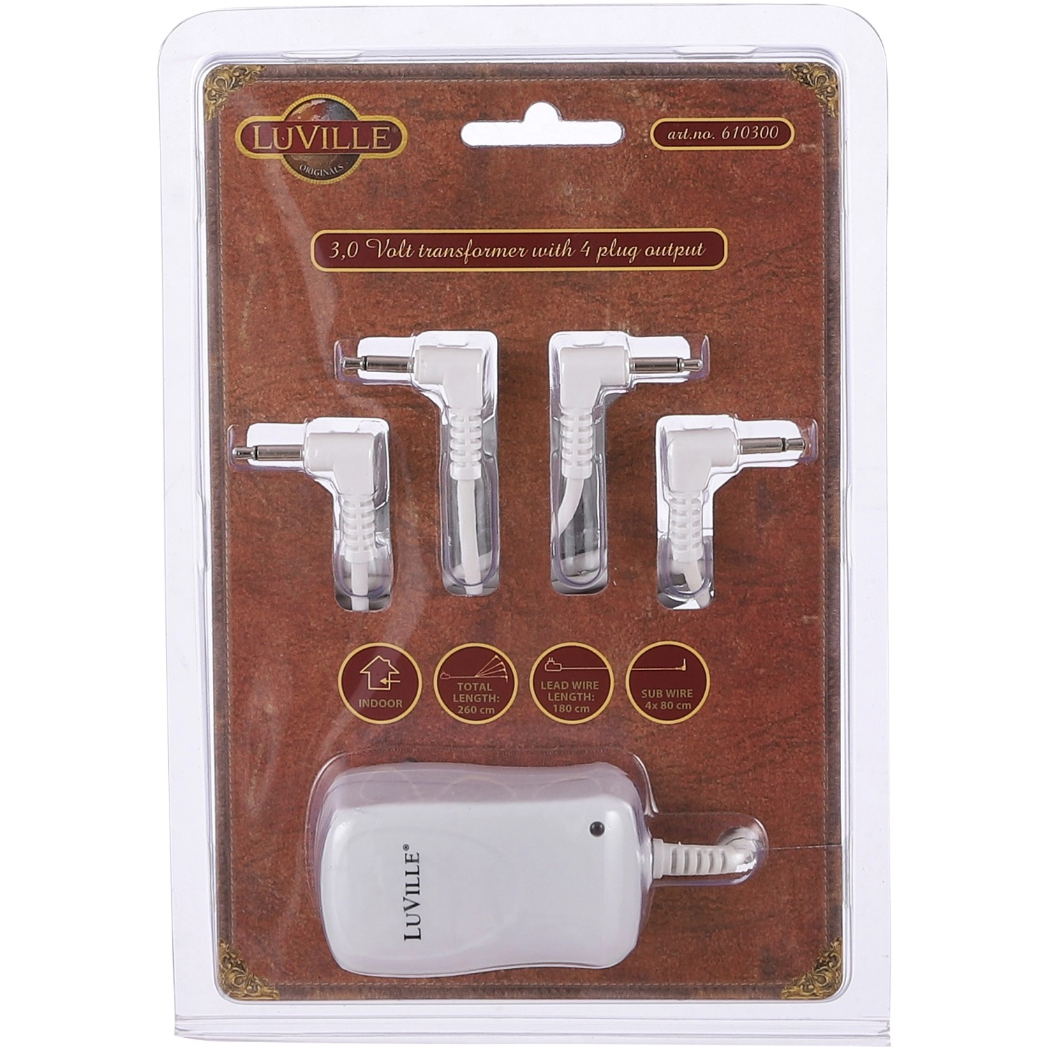 Adapter 3 Volt mit 4 Ausgängen L7 x B4 x H5 cm Adapter 3 Volt mit 4 Ausgängen L7 x B4 x H5 cm von Luville