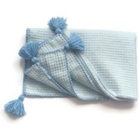 Blaue Wolldecke, Merino Wolle Baby Waffel Decke, Reine Krippe Weihnachtsgeschenke, Neugeborene Bio Boy Weiche Decke von LuviluDesign