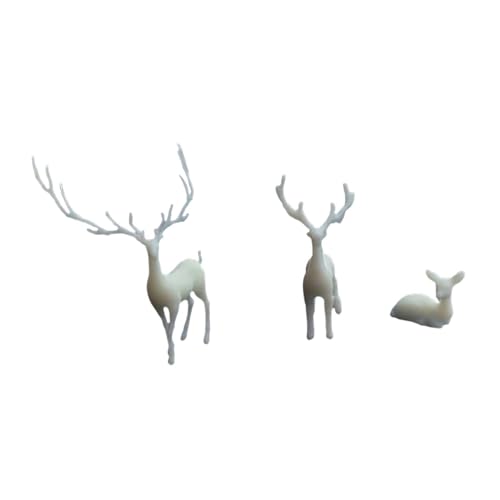 Luwecf 3Pcs Mini Harz Füllstoffe Miniatur Hirsche Figuren Elch Figuren Fee Garten von Luwecf