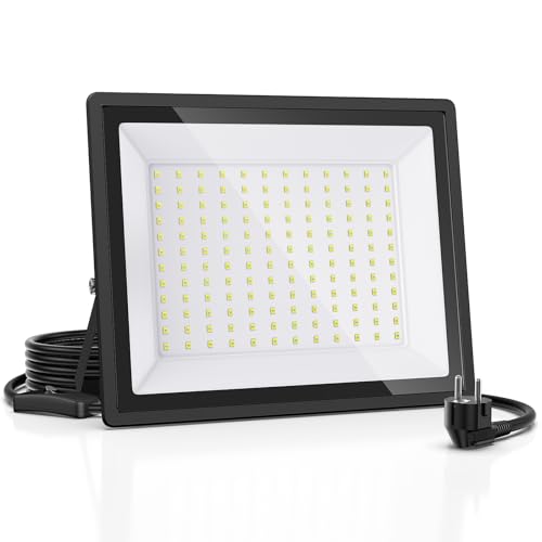 Lux Straes 70W LED Strahler Außen, Superhell 7000LM Scheinwerfer mit IP66 Wasserdicht, Flutlichtstrahler mit Stecker in 6500K Kaltweiß für Garten, Garage, Terrasse von Lux Straes