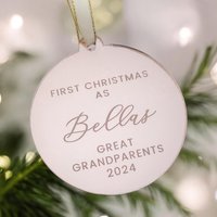 Personalisierte Weihnachtskugel Der Urgroßeltern, Erstes Weihnachten Als ... Luxuriöse Kugeln, Baumschmuck, Neue Großeltern-Andenken von LuxCoShop