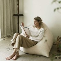 Gemütlicher Leinen Sitzsack Und Stuhlbezug, Handgefertigtes Großes Bodenkissen, Stilvolle Trendige Wohnkultur, Perfekt Zum Entspannen Faulenzen von LuxCraftTextiles