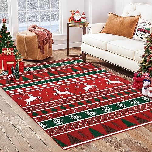 LuxFocus Maschinen Waschbarer Weihnachtsteppich, BohoTeppich mit Rutschfester Rückseite Wohnzimmerteppich, Wasser und Schmutzabweisend Weihnachtsdekor Teppich Geometrischem Teppich, 120 x 170 cm LuxFocus Maschinen Waschbarer Weihnachtsteppich, BohoTeppich mit Rutschfester Rückseite Wohnzimmerteppich, Wasser und Schmutzabweisend Weihnachtsdekor Teppich Geometrischem Teppich, 120 x 170 cm von LuxFocus