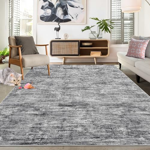 LuxFocus Modern Bereich Teppich 200x290cm für Wohnzimmer, Maschine Waschbar Schlafzimmer Teppich, rutschfest Große Faltbare Teppiche für Büro Esszimmer, Grau LuxFocus Modern Bereich Teppich 200x290cm für Wohnzimmer, Maschine Waschbar Schlafzimmer Teppich, rutschfest Große Faltbare Teppiche für Büro Esszimmer, Grau von LuxFocus