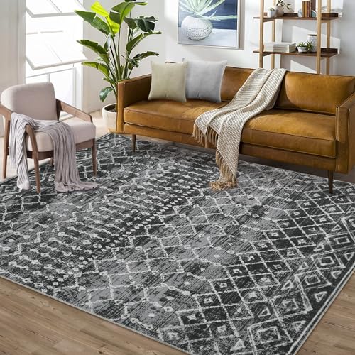 LuxFocus Modern Teppich Mit Geometrischem Muster - Boho Kurzflor für Schlafzimmer und Wohnzimmer - Maschinenwaschbarer Bodenbelag, Anti-Rutsch, Schwarz 160x230 cm LuxFocus Modern Teppich Mit Geometrischem Muster - Boho Kurzflor für Schlafzimmer und Wohnzimmer - Maschinenwaschbarer Bodenbelag, Anti-Rutsch, Schwarz 160x230 cm von LuxFocus