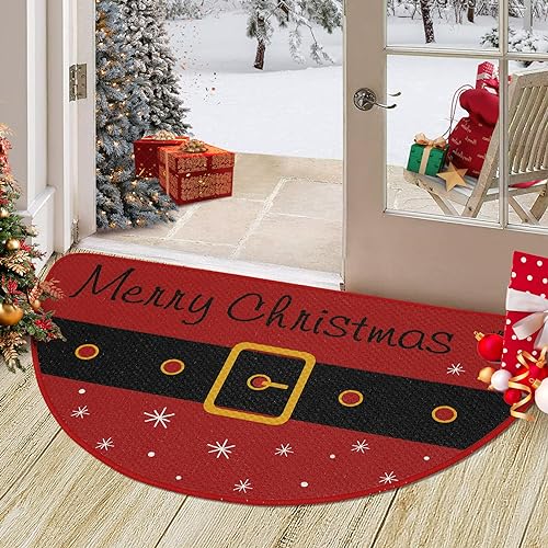 LuxFocus Rot Weihnachts Fußmatte, Halbrund Weihnachts Willkommensmatte Winter Heimdekor Flacher Schalterteppich Fußmatte Bodenmatte für Drinnen und Draußen, 40 x 60 cm LuxFocus Rot Weihnachts Fußmatte, Halbrund Weihnachts Willkommensmatte Winter Heimdekor Flacher Schalterteppich Fußmatte Bodenmatte für Drinnen und Draußen, 40 x 60 cm von LuxFocus