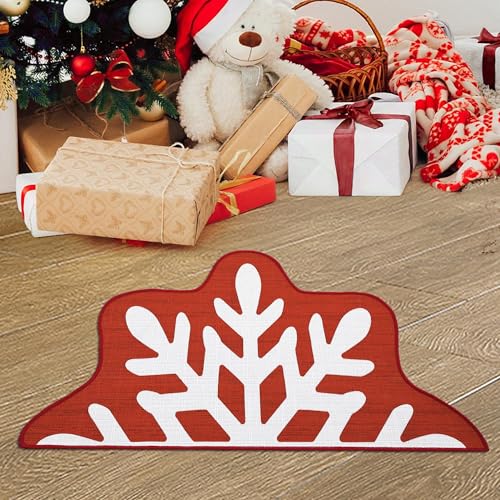 LuxFocus Weihnachts Dekorations Fußmatte, Schnee Willkommensmatte Innen Bodenmatte Weihnachts Weihnachtsbaum Fußmatte für Eingang Eingangsbereich Küche 50 x 80 cm von LuxFocus