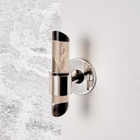 Lucite Handtuchhaken Nickel Poliert, Rauch Wandhaken, Abgewinkelter Kleiderhaken, Mid Century Modern Badezimmerzubehör, Handtuchhalter Aus Messing von LuxHoldups