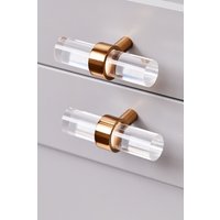 Lucite Schublade Toggle Gerade Post - 3/4 Dia | Poliertes Messing, Satin Messing Schrank Griffe Knäufe Luxholdups von LuxHoldups