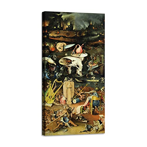Hieronymus Bosch - The Garden of Earthly 2 Druck auf Leinwand mit Rahmen aus Holz 80x40 cm von LuxHomeDecor