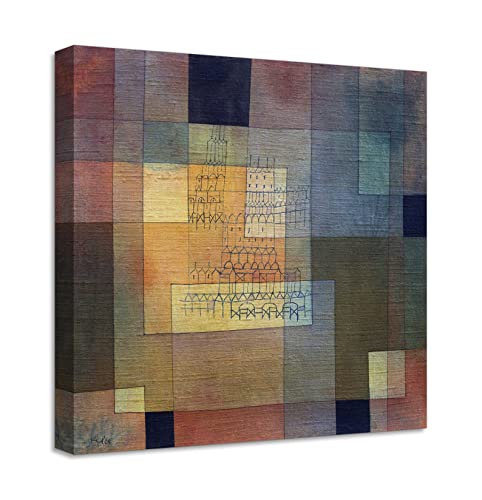 Paul Klee - Polyphonic Architecture Druck auf Leinwand mit Rahmen aus Holz 90x90 cm von LuxHomeDecor