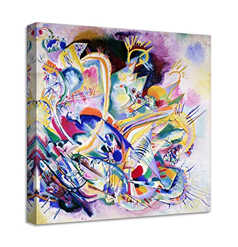 Wassily Kandinsky - Improvisation Painting Druck auf Leinwand mit Rahmen aus Holz 70x70 cm von LuxHomeDecor