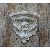 Engel Wandkonsole Gips, Dekoration Wand Wanddekoration Wandrelief Relief Deko Engel Wandkonsole Gips, Dekoration Wand Wanddekoration Wandrelief Relief Deko von LuxStuck