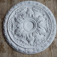 Gips Stuck Rosette 51 cm Blumige Deckenrosetten Deko Stuckrosette Ornament von LuxStuck