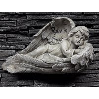 Grabschmuck Grabengel Engel Massiv Steinfigur Grab Steinguss Wetterfest Figur von LuxStuck