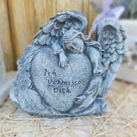 Grabschmuck Grabengel Engel Steinfigur Grab Steinguss Deko Figur von LuxStuck