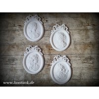 Jugendstil Set 4 Wandrelief Nostalgie Gips Relief Dekoration Wand Wanddekoration von LuxStuck