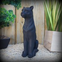 Panther Steinfigur Massiv Gartenfigur Gartendeko Betonguss Frostfest Dekofigur von LuxStuck