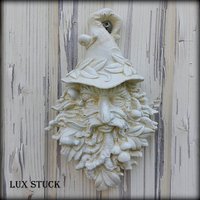 Steinfigur Greenman Steinrelief Wandrelief Relief Steinguss Frostfest Massiv von LuxStuck