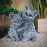 Steinfigur Katzenpaar Gartenfigur Frostfest Steinguss Garten Deko Massiv Katze von LuxStuck