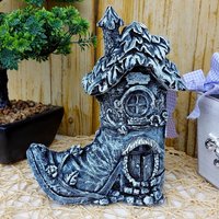 steinfigur Feen Haus Gartenfigur Garten Deko Frost - Wetterfest Massiv Beton von LuxStuck