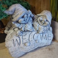 steinfigur Willkommen Troll Kobold Figur Wichtel Gartenfigur Frostfest Massiv von LuxStuck