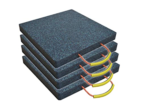 4 Stück Abstützplatten 400x400x30mm, 8t, Unterlegplatten, Kranplatten, Kranabstützplatten, LuxTek von HDE