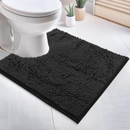 LuxUrux WC-Vorleger, extra weicher Plüsch-Badteppich, Duschvorleger, 2,5 cm, Chenille-Mikrofaser-Material, super saugfähig, zotteliger Badteppich, maschinenwaschbar und trocknergeeignet (50,8 x 50,8 von LuxUrux