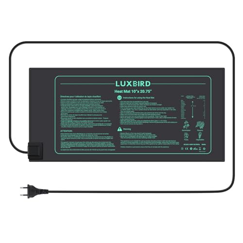 Luxbird Heizmatte Setzling Heizmatte Wärmematte Reptil Dragon Temperatur Heizkissen Amphibien Pet Mat IP67 Wasserdicht Wärmer Bett Matte 20,75"x10" LB-HM 21 EU Stecker von Luxbird