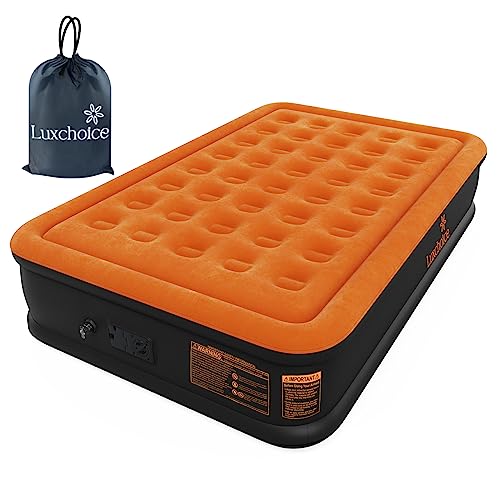 Luxchoice Luftbett Luftmatratze Selbstaufblasend 2 Personen mit Integrierter Elektrischer Pumpe Premium Gästebett Aufblasbare Matratze für Camping oder Heimgebrauch von Luxchoice