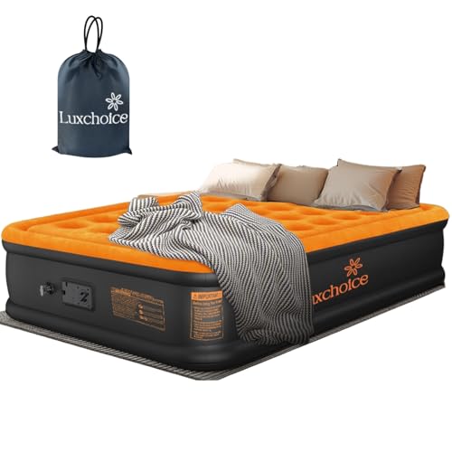 Luxchoice Luftbett Luftmatratze Selbstaufblasend 2 Personen mit Integrierter Elektrischer Pumpe Premium Gästebett Aufblasbare Matratze für Camping oder Heimgebrauch von Luxchoice