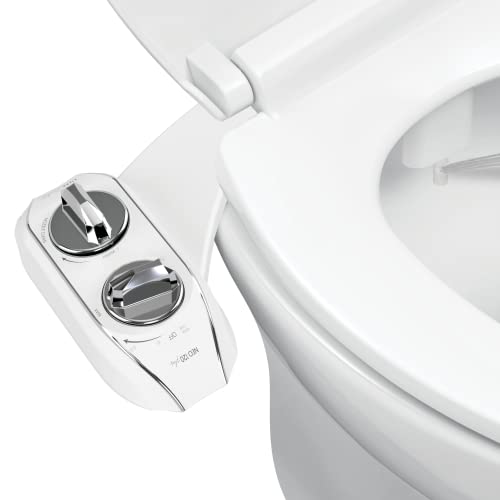 LUXE Bidet NEO 120 Plus – Next-Generation Bidet WC-Sitz Befestigung mit innovativen EZ-Lift Scharnieren und 360° Selbstreinigungsmodus (Chrom) von Luxe Bidet