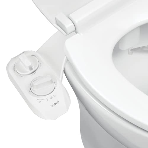 LUXE Bidet NEO 185 Plus – Mechanischer Bidet-Toilettensitzaufsatz der nächsten Generation mit innovativen EZ-Lift-Scharnieren, Doppeldüsen und 360°-Selbstreinigungsmodus (weiß) von Luxe Bidet