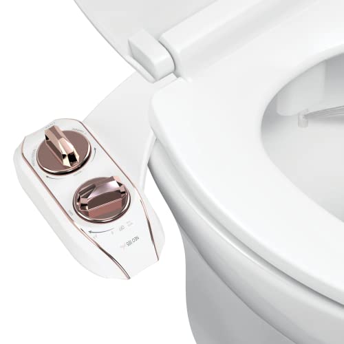 LUXE Bidet NEO 185 Plus – Mechanischer Bidet-WC-Sitzaufsatz der nächsten Generation mit innovativen EZ-Lift-Scharnieren, Doppeldüsen und 360°-Selbstreinigungsmodus (Roségold) von Luxe Bidet