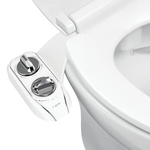 LUXE Bidet NEO 185 Plus – WC-Sitzaufsatz der nächsten Generation mit innovativen EZ-Lift-Scharnieren, Doppeldüsen und 360°-Selbstreinigungsmodus (Chrom) von Luxe Bidet