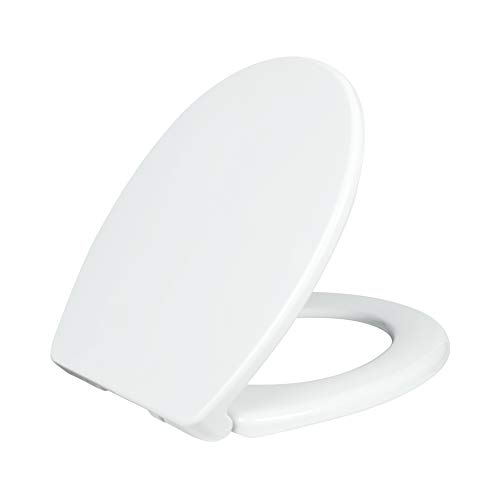 LUXE TS1008R Runder WC-Sitz mit Komfort-Passform, langsames Schließen, Schnellentriegelungsscharnieren und rutschfesten Stoßstangen, Weiß von Luxe Bidet