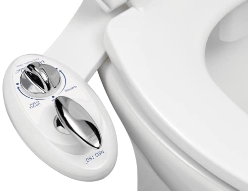 Luxe Bidet Neo 180 – Selbstreinigende Dual Düse – Frische, Wasser ohne Elektrik Mechanische Bidet WC-Aufsatz (weiß und weiß) von Luxe Bidet