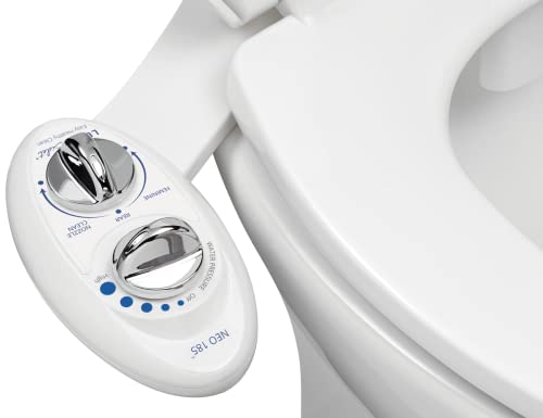 Luxe Bidet Neo 185 – Selbstreinigende Dual Düse – Frische, Wasser ohne Elektrik Mechanische Bidet WC-Aufsatz (weiß und weiß) von Luxe Bidet