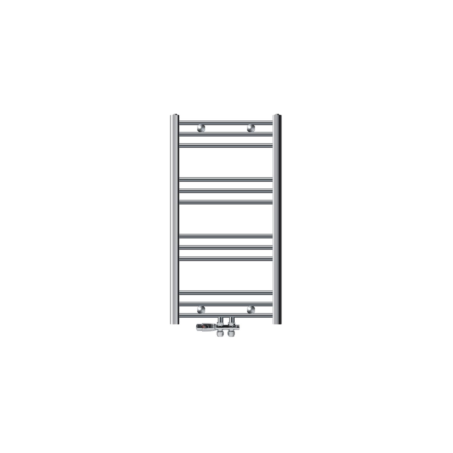 LuxeBath Badheizkörper 500x800mm Chrom Gebogen mit Thermostat Durchgang Boden LuxeBath Badheizkörper 500x800mm Chrom Gebogen mit Thermostat Durchgang Boden von LuxeBath