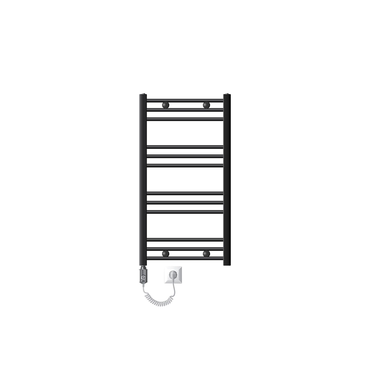 LuxeBath Badheizkörper Elektrisch 500x800 mm Anthrazit Gebogen Heizstab 300W von LuxeBath