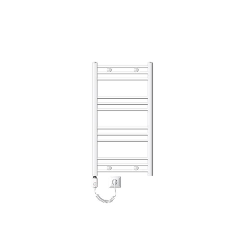 LuxeBath Badheizkörper Elektrisch 500x800 mm mit Heizstab 300W Weiß Gebogen von LuxeBath
