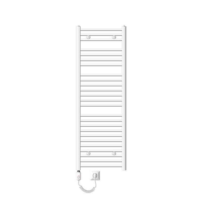 LuxeBath Badheizkörper Elektrisch mit Heizstab 900W 500x1500 mm Weiß Gebogen von LuxeBath
