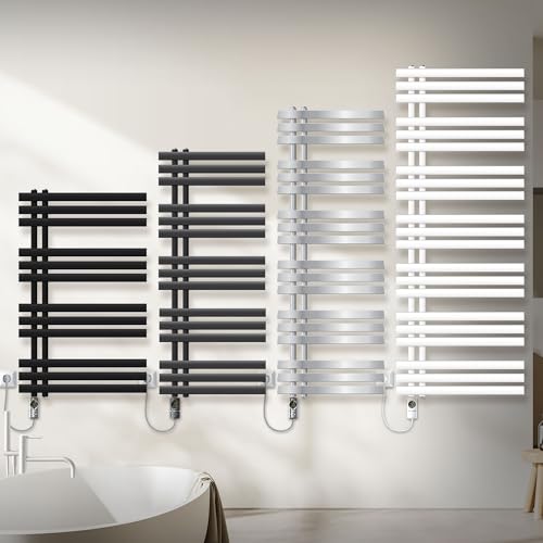 LuxeBath Elektrischer Badheizkörper IronEM 600x1600mm Anthrazit + Heizstab 1200W Thermostat Digitalanzeige, Handtuchheizkörper mit Heizpatrone, Elektro Handtuchwärmer Paneelheizkörper Designheizkörper von LuxeBath
