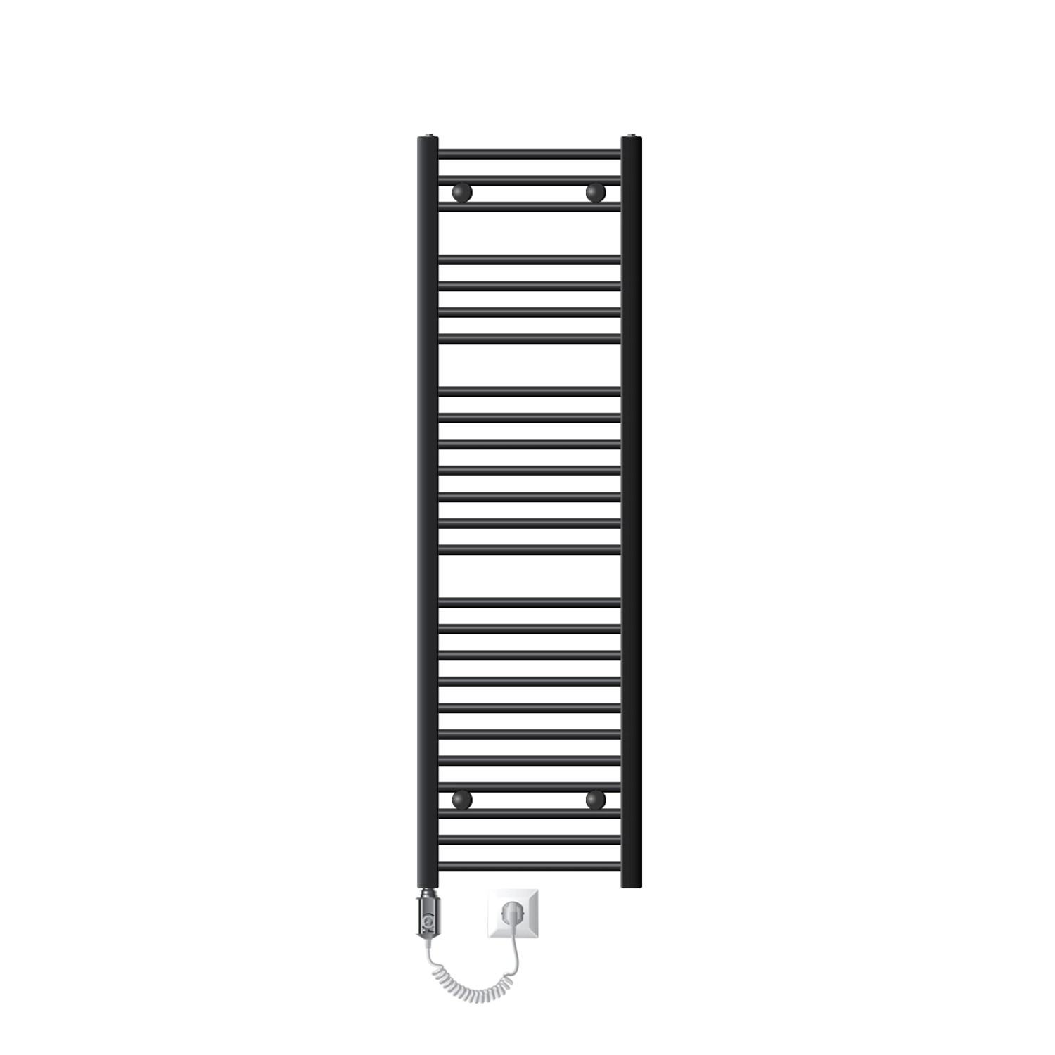 LuxeBath Elektrischer Badheizkörper Sahara 40x150 cm Anthrazit Gerade Stab 1200W von LuxeBath