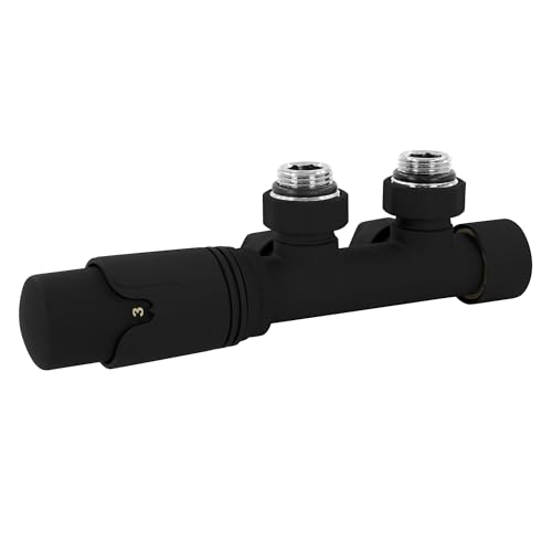 LuxeBath Ventil-Armaturen Set Multiblock Schwarz Eckform Rohre aus Wand mit Thermostatkopf für Badheizkörper Mittelanschluss Anschlussgarnitur Anschlussarmatur Hahnblock Heizkörperventil Eckausführung LuxeBath Ventil-Armaturen Set Multiblock Schwarz Eckform Rohre aus Wand mit Thermostatkopf für Badheizkörper Mittelanschluss Anschlussgarnitur Anschlussarmatur Hahnblock Heizkörperventil Eckausführung von LuxeBath